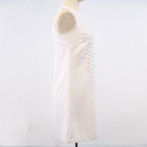 Anthropologie S Retro 60s Mini Dress White - Picture 4 of 8